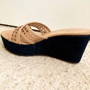 Kate Spade Nude/denim Wedge Sandal